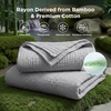 image:imageBedsure Cooling Muslin Blanket Queen Size for Bed Summer Gauze Blanket for Adults 55 Rayon Derived from Bamboo amp 45 Cotton Breathable Lightweight Soft for Hot Sleepers White 90x90 Inches04  Grey