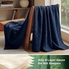 image:imageBedsure Cooling Muslin Blanket Queen Size for Bed Summer Gauze Blanket for Adults 55 Rayon Derived from Bamboo amp 45 Cotton Breathable Lightweight Soft for Hot Sleepers White 90x90 Inches05  Navy Blue