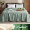 image:imageBedsure Cooling Muslin Blanket Queen Size for Bed Summer Gauze Blanket for Adults 55 Rayon Derived from Bamboo amp 45 Cotton Breathable Lightweight Soft for Hot Sleepers White 90x90 Inches03  Sage Green