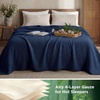 image:imageBedsure Cooling Muslin Blanket Queen Size for Bed Summer Gauze Blanket for Adults 55 Rayon Derived from Bamboo amp 45 Cotton Breathable Lightweight Soft for Hot Sleepers White 90x90 Inches05  Navy Blue