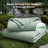 image:imageBedsure Cooling Muslin Blanket Queen Size for Bed Summer Gauze Blanket for Adults 55 Rayon Derived from Bamboo amp 45 Cotton Breathable Lightweight Soft for Hot Sleepers White 90x90 Inches03  Sage Green