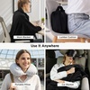 image:imageBedsure Travel Blanket Set with Inflatable Neck Pillow and Eye Mask  Lightweight 3in1 Airplane Packable Blanket Compact Travel Essentials GreyBlack