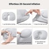 image:imageBedsure Travel Blanket Set with Inflatable Neck Pillow and Eye Mask  Lightweight 3in1 Airplane Packable Blanket Compact Travel Essentials GreyBlack