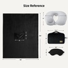 image:imageBedsure Travel Blanket Set with Inflatable Neck Pillow and Eye Mask  Lightweight 3in1 Airplane Packable Blanket Compact Travel Essentials GreyBlack