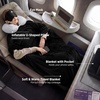 image:imageBedsure Travel Blanket Set with Inflatable Neck Pillow and Eye Mask  Lightweight 3in1 Airplane Packable Blanket Compact Travel Essentials GreyBlack