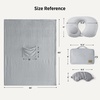 image:imageBedsure Travel Blanket Set with Inflatable Neck Pillow and Eye Mask  Lightweight 3in1 Airplane Packable Blanket Compact Travel Essentials GreyGrey