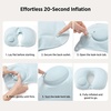 image:imageBedsure Travel Blanket Set with Inflatable Neck Pillow and Eye Mask  Lightweight 3in1 Airplane Packable Blanket Compact Travel Essentials GreyNavy