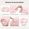 image:imageBedsure Travel Blanket Set with Inflatable Neck Pillow and Eye Mask  Lightweight 3in1 Airplane Packable Blanket Compact Travel Essentials GreyPink