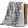 image:imageBedsure Bubble Waterproof Blanket for Bed  Soft Fleece Reversible Dog Blankets for Large Dogs Waterproof Couch Sofa Cover Bed Protector BlackGrey Queen 90x90 inchesGreyWhite