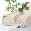 image:imageBedsure Cooling Blanket of Rayon Derived from Bamboo  Lightweight Breathable Cotton Summer Blankets Queen Size for Hot Sleepers Luxury Throws for Bed Couch and Sofa White 90x90 InchesBeige