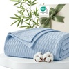 image:imageBedsure Cooling Blanket of Rayon Derived from Bamboo  Lightweight Breathable Cotton Summer Blankets Queen Size for Hot Sleepers Luxury Throws for Bed Couch and Sofa White 90x90 InchesBlue