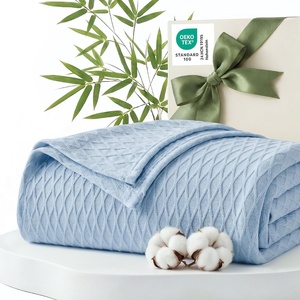 image:imageBedsure Cooling Blanket of Rayon Derived from Bamboo  Lightweight Breathable Cotton Summer Blankets Queen Size for Hot Sleepers Luxury Throws for Bed Couch and Sofa White 90x90 InchesBlue