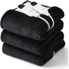 image:imageBedsure Heated Blanket Full Size Soft Electric Blanket with Preheat Grey  6 Heat6 Timer Settings 8H Auto ShutOff ETLFCC Flannel Sherpa Machine Washable Gifts for Grandma Grandpa 72x84in06  Black