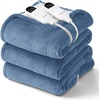 image:imageBedsure Heated Blanket Full Size Soft Electric Blanket with Preheat Grey  6 Heat6 Timer Settings 8H Auto ShutOff ETLFCC Flannel Sherpa Machine Washable Gifts for Grandma Grandpa 72x84in04  Blue