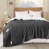 image:imageBedsure Heated Blanket Full Size Soft Electric Blanket with Preheat Grey  6 Heat6 Timer Settings 8H Auto ShutOff ETLFCC Flannel Sherpa Machine Washable Gifts for Grandma Grandpa 72x84in12  Dark Grey
