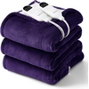 image:imageBedsure Heated Blanket Full Size Soft Electric Blanket with Preheat Grey  6 Heat6 Timer Settings 8H Auto ShutOff ETLFCC Flannel Sherpa Machine Washable Gifts for Grandma Grandpa 72x84in08  Purple