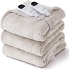 image:imageBedsure Heated Blanket Full Size Soft Electric Blanket with Preheat Grey  6 Heat6 Timer Settings 8H Auto ShutOff ETLFCC Flannel Sherpa Machine Washable Gifts for Grandma Grandpa 72x84in03  Cream