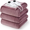 image:imageBedsure Heated Blanket Full Size Soft Electric Blanket with Preheat Grey  6 Heat6 Timer Settings 8H Auto ShutOff ETLFCC Flannel Sherpa Machine Washable Gifts for Grandma Grandpa 72x84in09  Pink