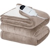 image:imageBedsure Heated Blanket Full Size Soft Electric Blanket with Preheat Grey  6 Heat6 Timer Settings 8H Auto ShutOff ETLFCC Flannel Sherpa Machine Washable Gifts for Grandma Grandpa 72x84in07  Taupe