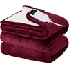image:imageBedsure Heated Blanket Full Size Soft Electric Blanket with Preheat Grey  6 Heat6 Timer Settings 8H Auto ShutOff ETLFCC Flannel Sherpa Machine Washable Gifts for Grandma Grandpa 72x84in11  Burgundy