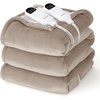 image:imageBedsure Heated Blanket Full Size Soft Electric Blanket with Preheat Grey  6 Heat6 Timer Settings 8H Auto ShutOff ETLFCC Flannel Sherpa Machine Washable Gifts for Grandma Grandpa 72x84in07  Taupe