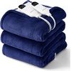 image:imageBedsure Heated Blanket Full Size Soft Electric Blanket with Preheat Grey  6 Heat6 Timer Settings 8H Auto ShutOff ETLFCC Flannel Sherpa Machine Washable Gifts for Grandma Grandpa 72x84in05  Pageant Blue