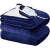 image:imageBedsure Heated Blanket Full Size Soft Electric Blanket with Preheat Grey  6 Heat6 Timer Settings 8H Auto ShutOff ETLFCC Flannel Sherpa Machine Washable Gifts for Grandma Grandpa 72x84in05  Pageant Blue