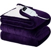 image:imageBedsure Heated Blanket Full Size Soft Electric Blanket with Preheat Grey  6 Heat6 Timer Settings 8H Auto ShutOff ETLFCC Flannel Sherpa Machine Washable Gifts for Grandma Grandpa 72x84in08  Purple
