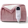 image:imageBedsure Heated Blanket Full Size Soft Electric Blanket with Preheat Grey  6 Heat6 Timer Settings 8H Auto ShutOff ETLFCC Flannel Sherpa Machine Washable Gifts for Grandma Grandpa 72x84in09  Pink