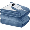 image:imageBedsure Heated Blanket Full Size Soft Electric Blanket with Preheat Grey  6 Heat6 Timer Settings 8H Auto ShutOff ETLFCC Flannel Sherpa Machine Washable Gifts for Grandma Grandpa 72x84in04  Blue