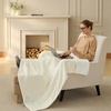 image:imageBedsure Heated Blanket Full Size Soft Electric Blanket with Preheat Grey  6 Heat6 Timer Settings 8H Auto ShutOff ETLFCC Flannel Sherpa Machine Washable Gifts for Grandma Grandpa 72x84in10  Ivory