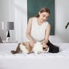 image:imageBedsure White King Size Mattress Pad Bundle King Size Sheets Grey