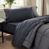 image:imageBedsure White Twin Size Mattress Pad Bundle Twin Sheets Set Grey