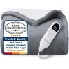 image:imageBedsure Heated Blanket Full Size Soft Electric Blanket with Preheat Grey  6 Heat6 Timer Settings 8H Auto ShutOff ETLFCC Flannel Sherpa Machine Washable Gifts for Grandma Grandpa 72x84in01  Grey