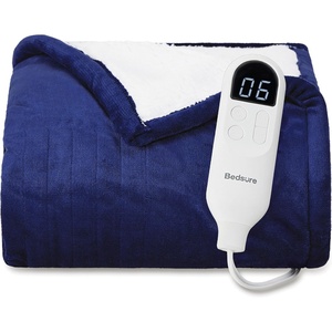 image:imageBedsure Heated Blanket Full Size Soft Electric Blanket with Preheat Grey  6 Heat6 Timer Settings 8H Auto ShutOff ETLFCC Flannel Sherpa Machine Washable Gifts for Grandma Grandpa 72x84in05  Pageant Blue