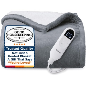 image:imageBedsure Heated Blanket Full Size Soft Electric Blanket with Preheat Grey  6 Heat6 Timer Settings 8H Auto ShutOff ETLFCC Flannel Sherpa Machine Washable Gifts for Grandma Grandpa 72x84in01  Grey