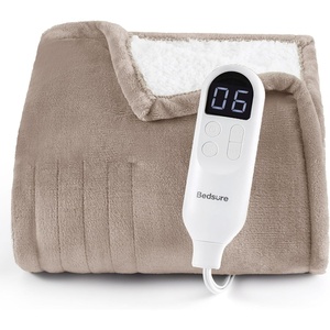 image:imageBedsure Heated Blanket Full Size Soft Electric Blanket with Preheat Grey  6 Heat6 Timer Settings 8H Auto ShutOff ETLFCC Flannel Sherpa Machine Washable Gifts for Grandma Grandpa 72x84in07  Taupe