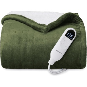 image:imageBedsure Heated Blanket Full Size Soft Electric Blanket with Preheat Grey  6 Heat6 Timer Settings 8H Auto ShutOff ETLFCC Flannel Sherpa Machine Washable Gifts for Grandma Grandpa 72x84in02  Olive Green
