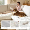 image:imageBedsure Comfyfleece Couch Covers for Dogs NonSlip Sofa Covers for Pets  300gsm Thick Quilted Padding UltraSoft Corduroy Flannel Machine Washable for Small 3Seater  Large Loveseat 70Powder White