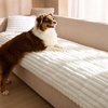 image:imageBedsure Comfyfleece Couch Covers for Dogs NonSlip Sofa Covers for Pets  300gsm Thick Quilted Padding UltraSoft Corduroy Flannel Machine Washable for Small 3Seater  Large Loveseat 70Powder White