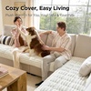 image:imageBedsure Comfyfleece Couch Covers for Dogs NonSlip Sofa Covers for Pets  300gsm Thick Quilted Padding UltraSoft Corduroy Flannel Machine Washable for Small 3Seater  Large Loveseat 70Powder White