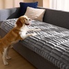image:imageBedsure Comfyfleece Couch Covers for Dogs NonSlip Sofa Covers for Pets  300gsm Thick Quilted Padding UltraSoft Corduroy Flannel Machine Washable for Small 3Seater  Large Loveseat 70Pastel Grey