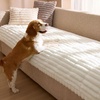 image:imageBedsure Comfyfleece Couch Covers for Dogs NonSlip Sofa Covers for Pets  300gsm Thick Quilted Padding UltraSoft Corduroy Flannel Machine Washable for Small 3Seater  Large Loveseat 70Powder White
