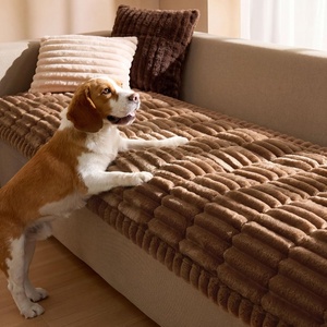 image:imageBedsure Comfyfleece Couch Covers for Dogs NonSlip Sofa Covers for Pets  300gsm Thick Quilted Padding UltraSoft Corduroy Flannel Machine Washable for Small 3Seater  Large Loveseat 70Copper Brown