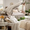image:imageBedsure Bundle of 1 Cotton Herringbone Weave Blanket King amp 1 Cotton Waffle Blanket King