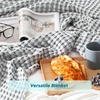image:imageBedsure Bundle of Cotton Waffle Blanket Dark Grey and Dark Grey Throw XL