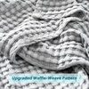 image:imageBedsure Bundle of Cotton Waffle Blanket Dark Grey and Dark Grey Throw XL