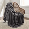 image:imageBedsure Bundle of Cotton Waffle Blanket Dark Grey and Dark Grey Throw XL