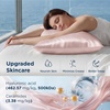 image:imageBedsure Cooling Comforter Bundle Cooling Pillow Cases for Hot Sleepers with DualSided Cool Tech 2 Pack HA amp Ceramides Infused Silky Cooling Pillowcases Soft for Skin amp Hair Blue amp Pink King Size