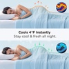 image:imageBedsure Cooling Comforter Bundle Cooling Pillow Cases for Hot Sleepers with DualSided Cool Tech 2 Pack HA amp Ceramides Infused Silky Cooling Pillowcases Soft for Skin amp Hair Blue amp Pink King Size